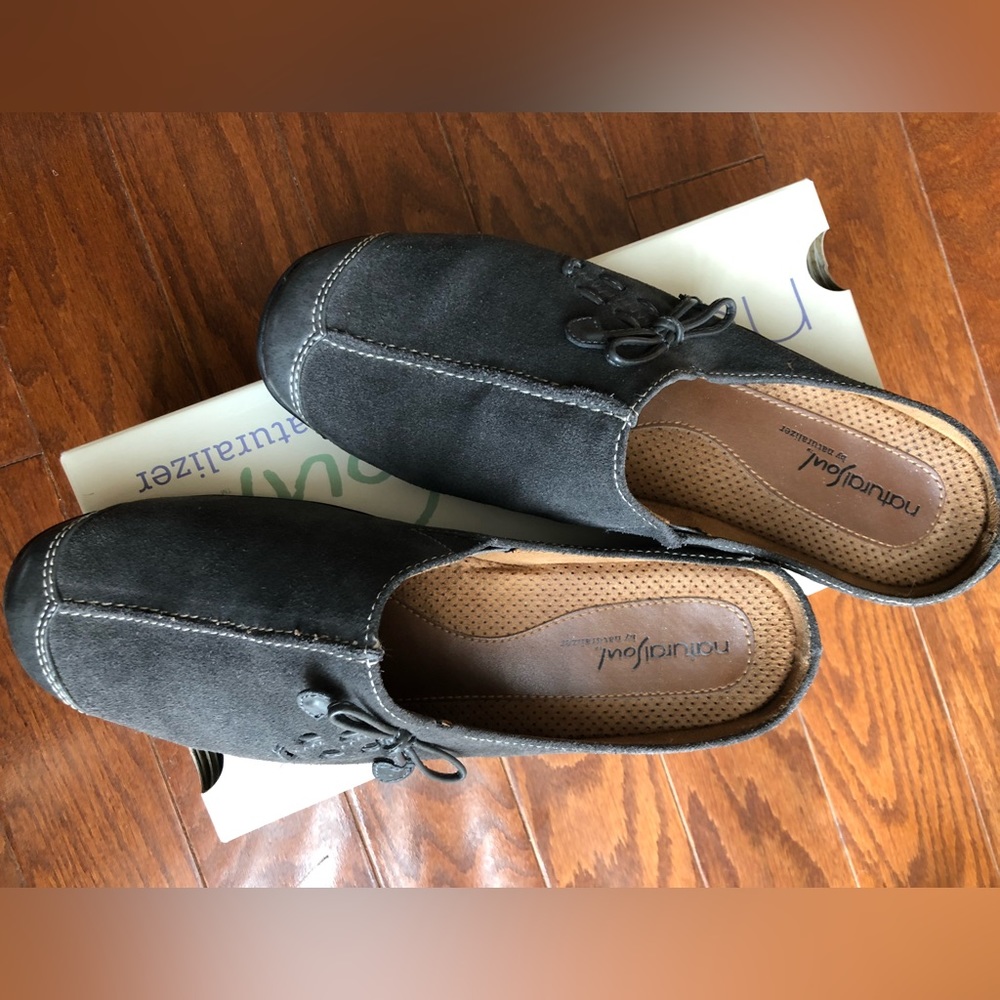 Gray suede-Athletic Mule